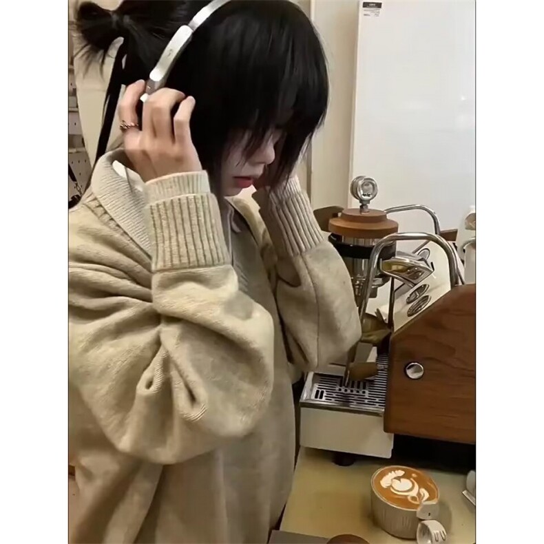 staythenight假两件v领毛衣男女款秋冬慵懒风高级感氛围针织衫,男装针织衫/毛衣,星座1008