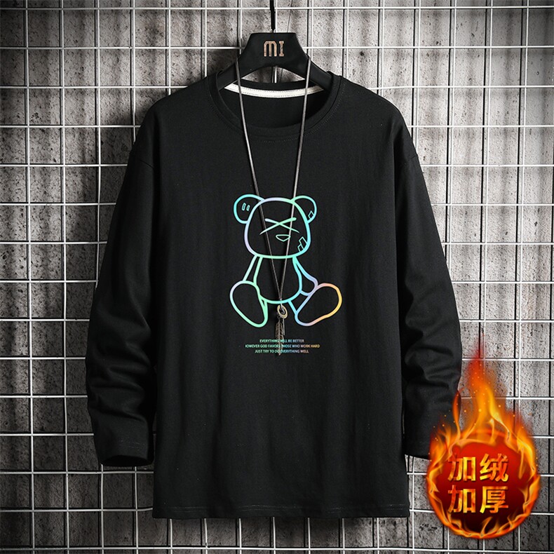 TX3139-P28 加绒-P35 纯长袖t恤男大码圆领打底衫体恤上衣服图片