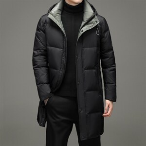 冬季新款鹅绒外套青春流行长款连帽休闲时尚羽绒服NRZ28826-P400，男装羽绒服，电商B212（原钱塘6029）