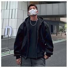 网图重磅全棉420克工装口袋卫衣拼接连帽开衫外套RH5330-P65，男装工装外套，四季星座610B