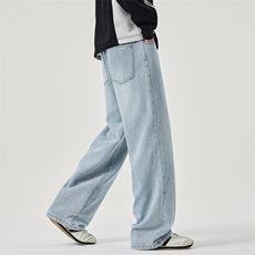 牛仔裤男款2025新款秋冬男士直筒宽松阔腿长裤潮流百搭Z2507-P35，男装牛仔裤，星座509