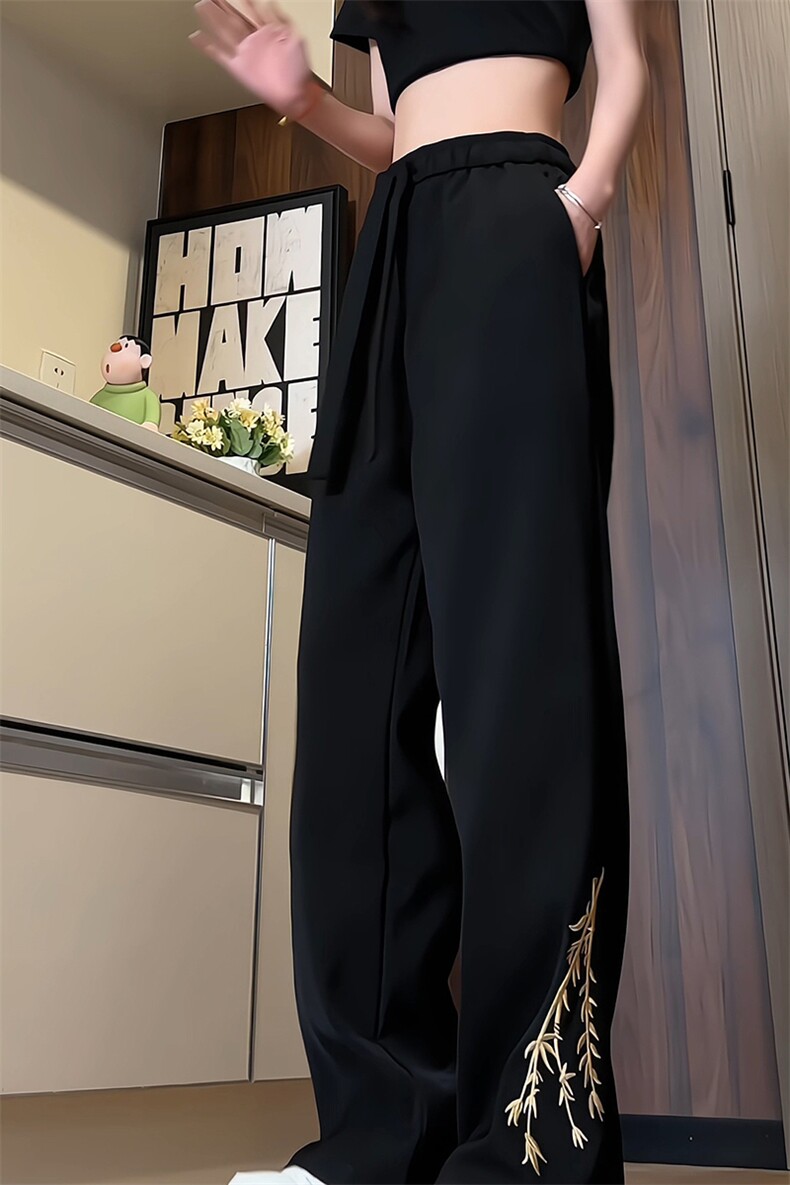 量大优供视频冰丝风刺绣长裤CK28m-5XL特P35,男装休闲裤,电商B325