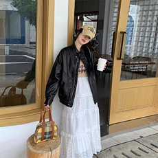 现货2024新美拉德穿搭口碑仿羊皮宝藏私服C位复古皮衣外套女秋冬，女装皮衣，潮流依族