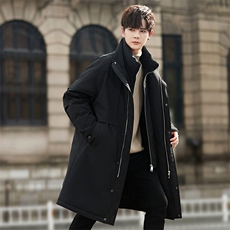 2025新款冬季中长款纯色连帽风衣羽绒服075P510，男装风衣，电商A355（原A415）