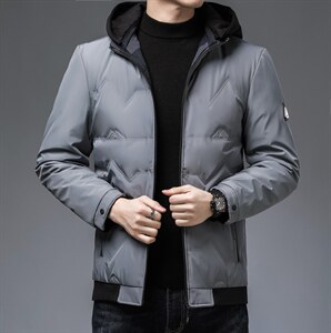 冬季中年休闲羽绒服连帽可脱卸男中长款加厚冬装外套ZL1008-P225图片