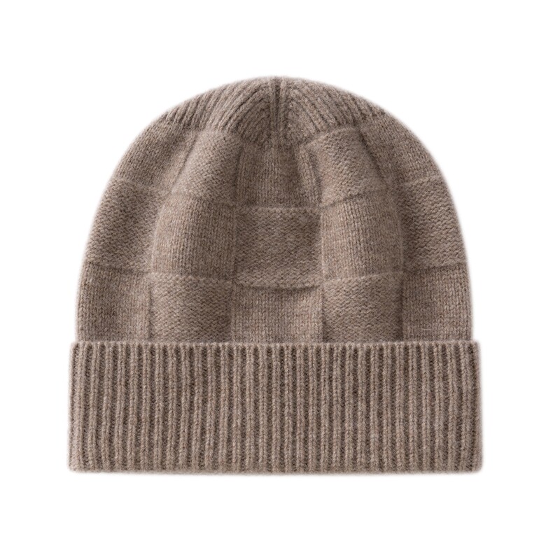 2025年春季秋冬新款百搭棋牌格翻遍帽,饰品帽子,绒朵羊绒