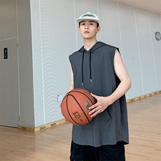 M-8XL特大码冰丝速干连帽背心男篮球运动无袖健身服坎肩TDX315P35，男装T恤，电商D206-1