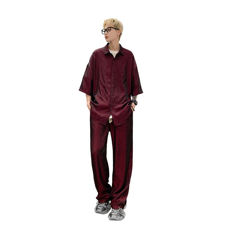 量大优供视频激光冰丝套装男XH69TZ-特P60,男装休闲套装,电商B367