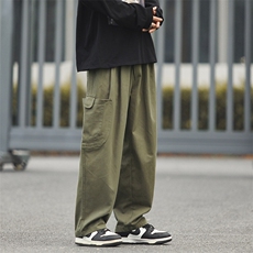 休闲裤男港风潮流口袋2023春秋季新款ins宽松百搭长裤K2651-P39，男装休闲裤，星座412