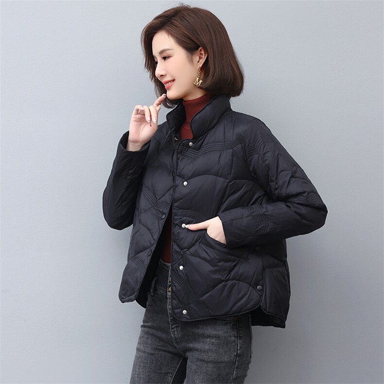 2022新款冬季保暖轻薄立领羽绒服女短款修身显瘦外套,女装羽绒服,依恋蒂丝