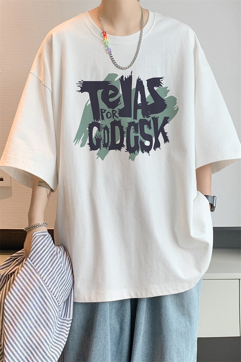 已注册/夏季新款内景个性手绘宽松短袖T恤男潮体恤衫DT00490/P25,男装T恤,电商B316