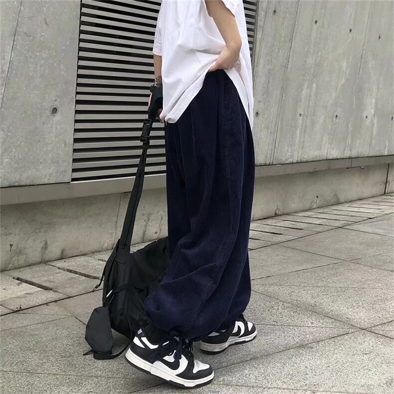 新款复古日系慵懒潮流ins灯芯绒直筒休闲阔腿长裤男女潮牌7054p35,男装休闲裤,星座1008-1