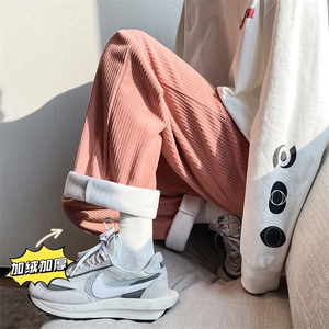 加绒加厚雪尼尔灯芯绒情侣款直筒裤子B221-LK21198-P55 常规P50图片
