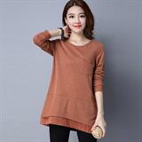 卫衣/绒衫长袖套头2021年秋季口袋宽松圆领，女装卫衣/绒衫，秋牧寒烟