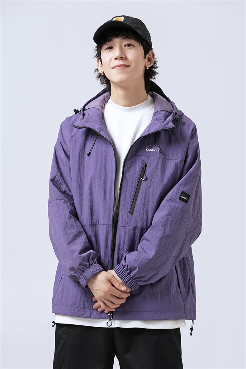 秋季高品质中性风潮流冲锋衣时尚简外套夹克CYJK9267P-75控价129,男装夹克,电商A128