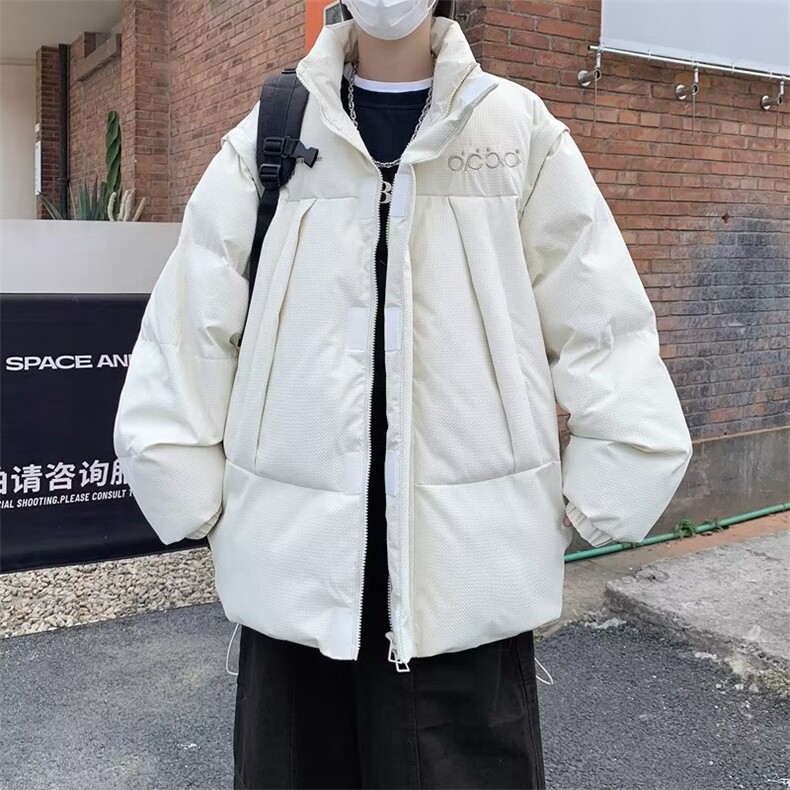 冬季情侣棉袄外套袖子可拆卸潮流宽松保暖棉衣马甲男W6684-P90,男装棉衣,星座512-2