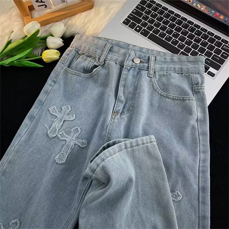 青春流行ins男直筒水洗牛仔裤P40,男装牛仔裤,星座1116-2