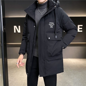 中长款羽绒服男冬季2024新款连帽加厚冬装外套B240-YR813-P235图片