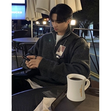 半拉链立领毛衣男士秋冬季潮牌高级感痞帅cleanfit宽松休闲针织衫，男装针织衫/毛衣，星座706-2
