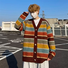 条纹针织衫男女学院风休闲宽松百搭毛衣外套7348P49，男装针织衫/毛衣，星座410-2