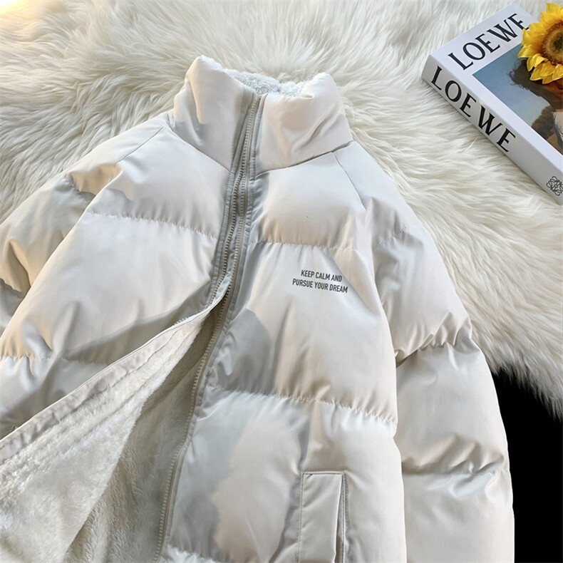 2025纯色加厚棉衣大码棉服立领羊羔毛面包服405-3-CC17-特P58，男装棉衣，星座405-3