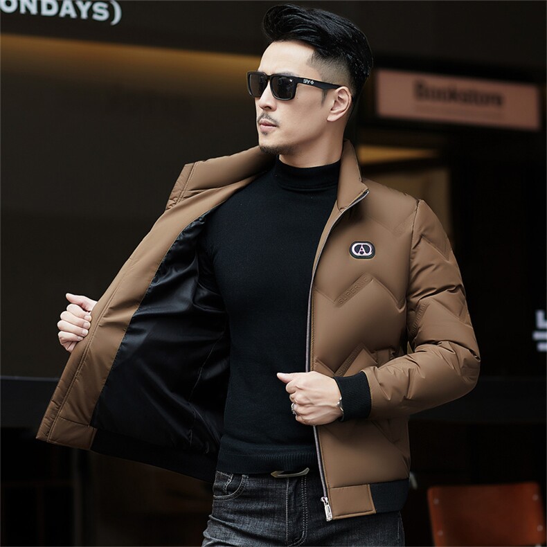 ZMS-M8839新款冬季男士白鸭绒羽绒服立领保暖外套修身大衣,男装羽绒服,电商B360