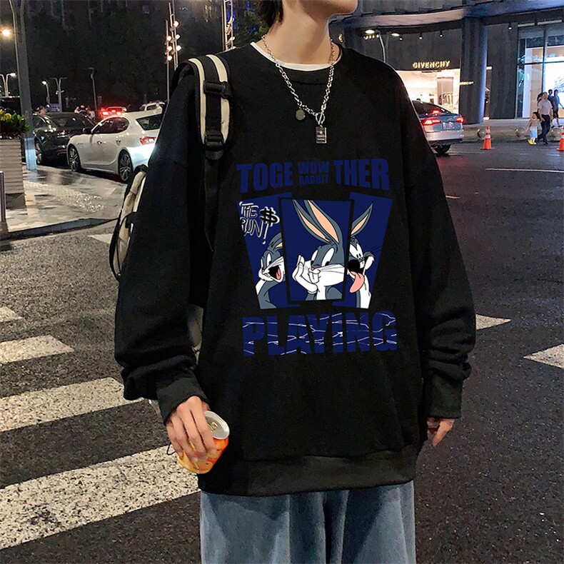 S6234-P28秋季圆领卫衣男大码韩版宽松长袖外套，男装卫衣，电商A040