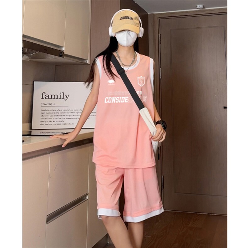 中性24夏款时尚字母印花背心休闲运动套装TZ6305P50控68,男装背心/马甲,电商A268