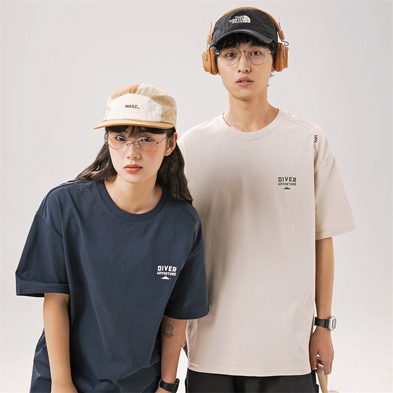 2025夏季新款男装日系潮牌纯棉印花圆领宽松短袖休闲T恤T906-F43,男装T恤,电商A101（原外27）