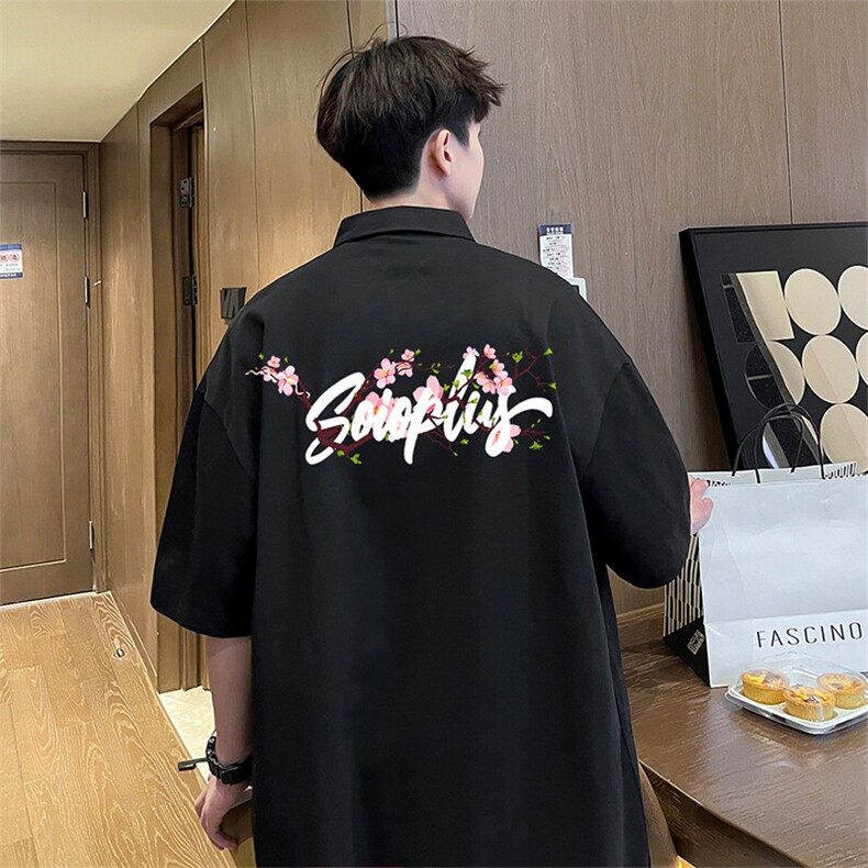 可设48小时支持抖音得物来样二开网眼透气翻领t恤美式短袖POLO衫,男装T恤,电商A486-1