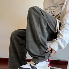 秋季新款休闲裤男宽松格子裤子灯芯绒拖地裤K9902-P45控68，男装休闲裤，星座209-2