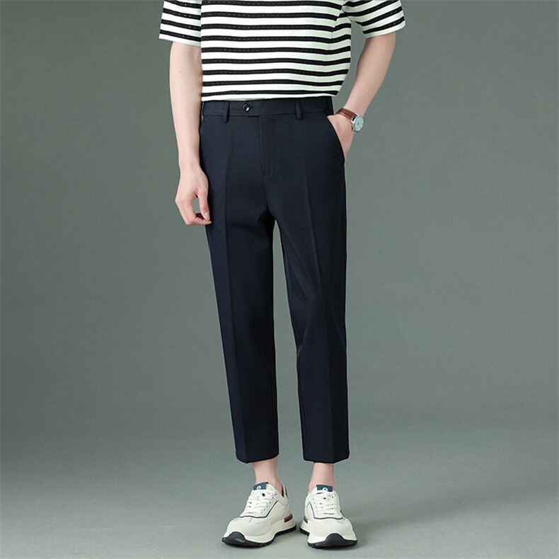 西裤男士垂感长裤2025夏季九分修身直筒商务休闲裤SF02-P55，男装西裤，星座610（原A335）