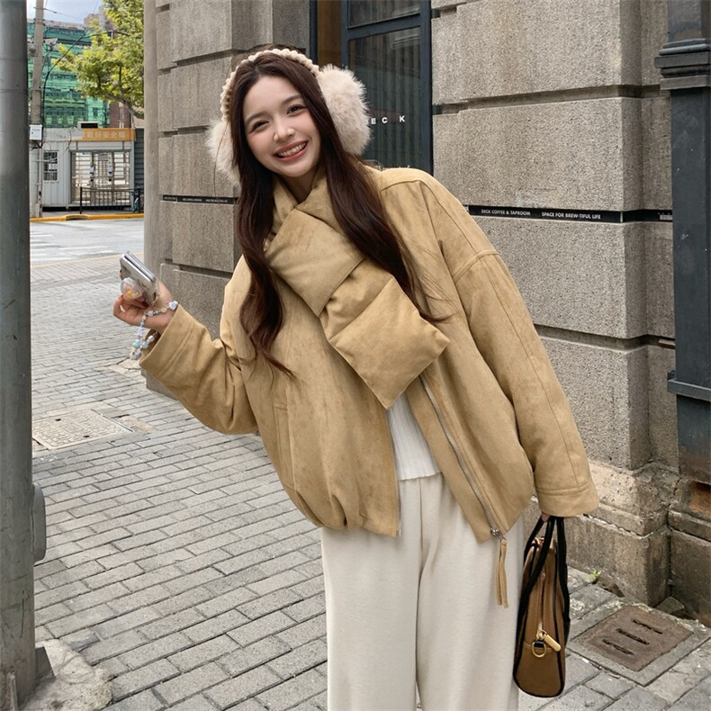 新款首上2C0281031P255K385麂皮绒90绒保暖外套,女装羽绒服,2C028