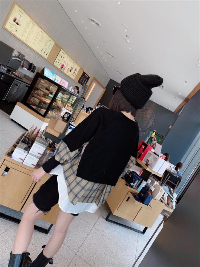 针织拼接衫，女装，情依阁