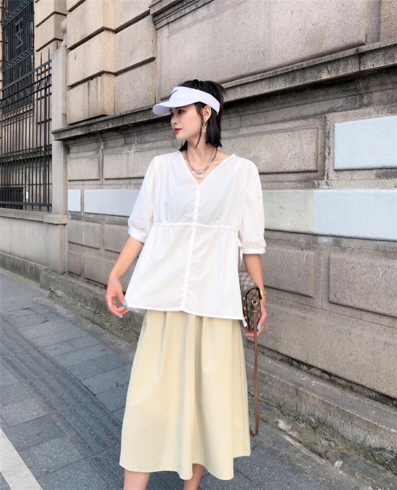 夏季新款，韩版收腰小衫，女装，依纤