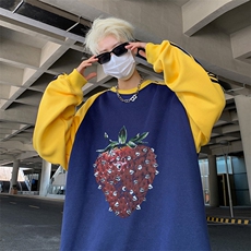 抖音得物供货提供视频秋冬重磅美式宽松织带圆领卫衣0732，男装卫衣，电商A486