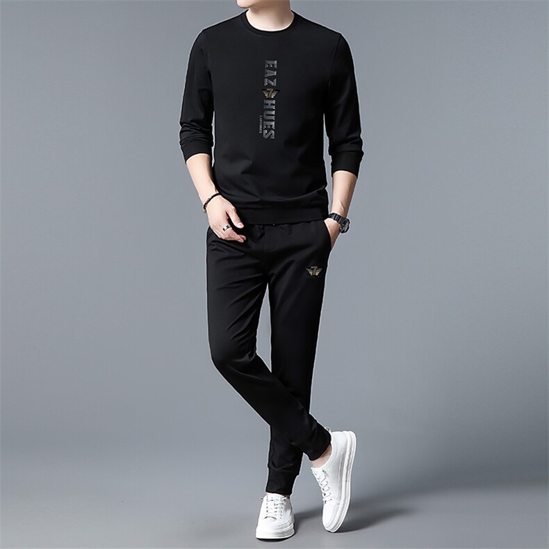 SA3033-2钱塘2020-2中青年男士冬季厚款圆领卫衣休闲套装P137,男装休闲套装,钱塘207-2