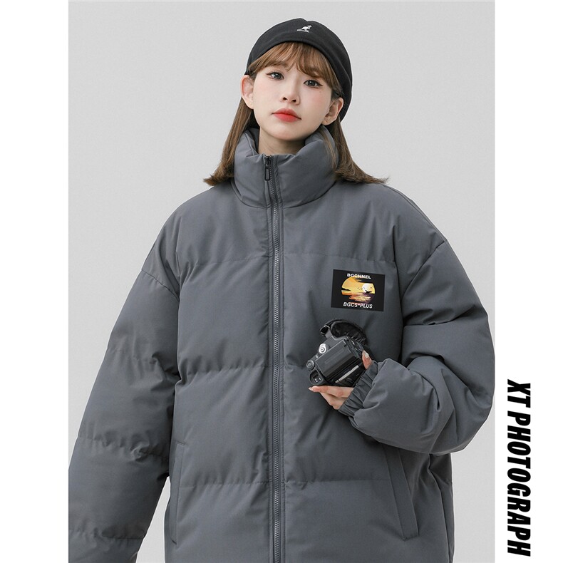 中性风冬季时尚百搭宽松字母印花潮流棉服外套MY2084P85控118,男装棉衣,A247A