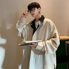 假两件套头拼接薄款夹克男潮街头宽松外套休闲上衣潮JK96P45，男装夹克，星座410-2