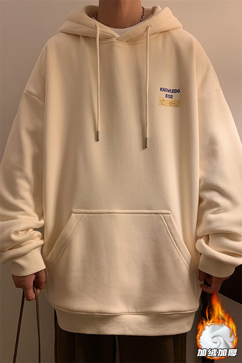 2023冬季新款港风黄墙大码加绒连帽卫衣M-5XHW23891-特P40,男装卫衣,电商A022