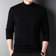 2023秋季新款中年男士圆领纯色薄款长袖套头针织衫爸爸装上衣男装，男装针织衫/毛衣，电商B212（原钱塘6029）