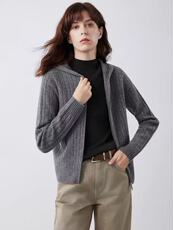 2025年秋季时尚百搭通勤简约休闲女士连帽羊毛衫，女装羊毛衫，哲奥羊绒