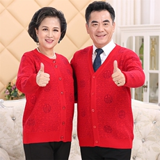 断码清仓羊毛衫女士中老年针织外套开衫男士宽松长袖福利毛衣情侣，男装中老年男装，亚东羊绒制品