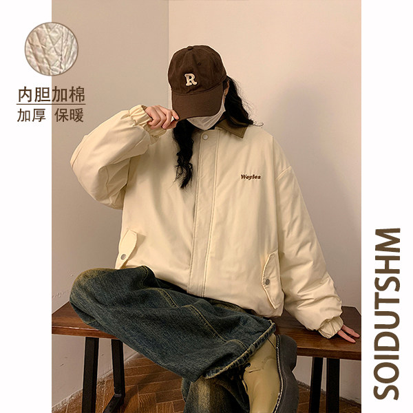 2025羽绒棉服潮牌潮流ins中性港风宽松美式痞帅重磅M878-TP68,男装棉衣,电商A170