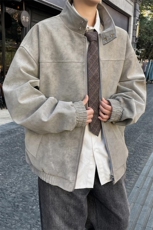 春季抖音得物品质扎染PU皮衣立领雾面皮夹克外套男6153-TP43，男装夹克，星座207