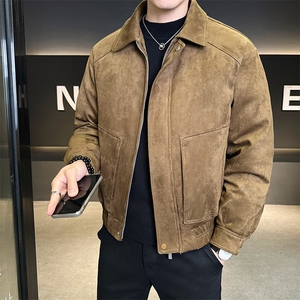 标50绒 男士翻领麂皮绒羽绒服休闲外套 8126-P235(控券后318)图片