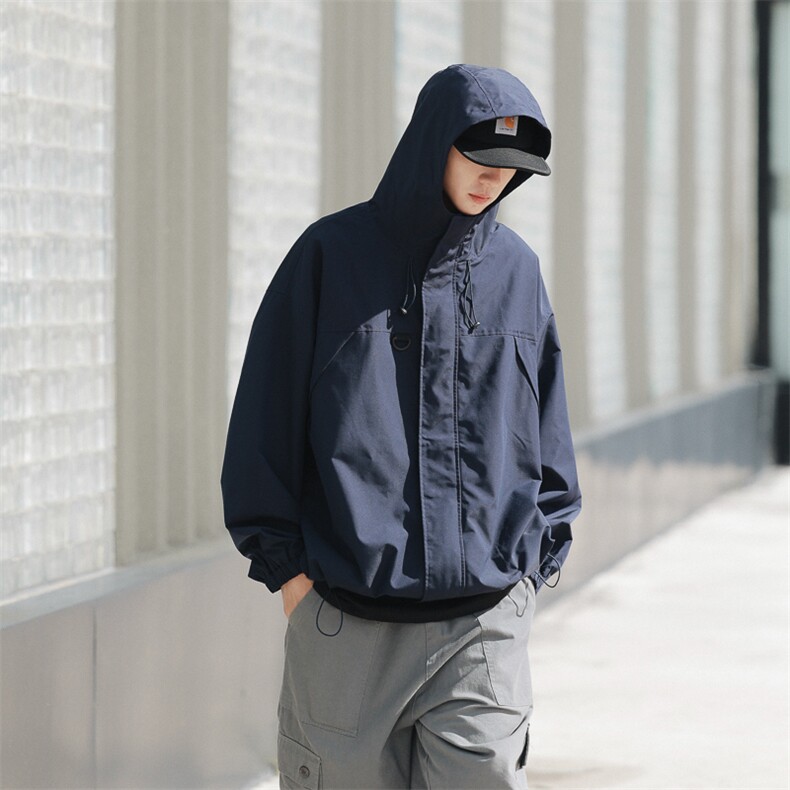 潮流宽松连帽夹克休闲户外冲锋衣A161-CYJK9116-P78,男装夹克,电商A161