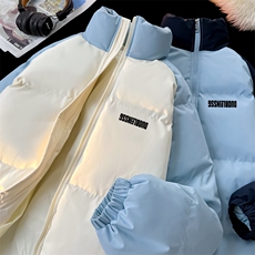 现货抖音得物可供视频三防加厚羽绒拼接棉衣外套面包棉服86615，男装棉衣，电商A486