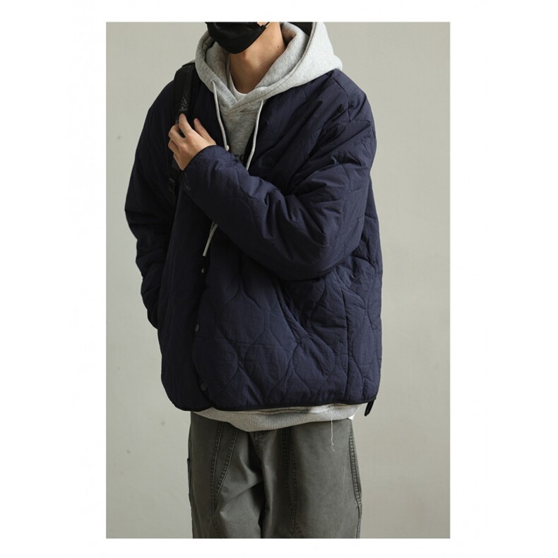 日系复古纯色廓形棉服外套男女冬季新款潮牌情侣棉衣夹克,男装夹克,星座506A