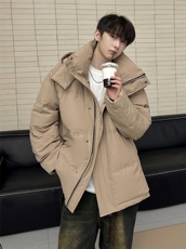 羽绒服男冬季新款港风宽松连帽白鸭绒外套YR922-P160(控价208元，男装羽绒服，星座214-3